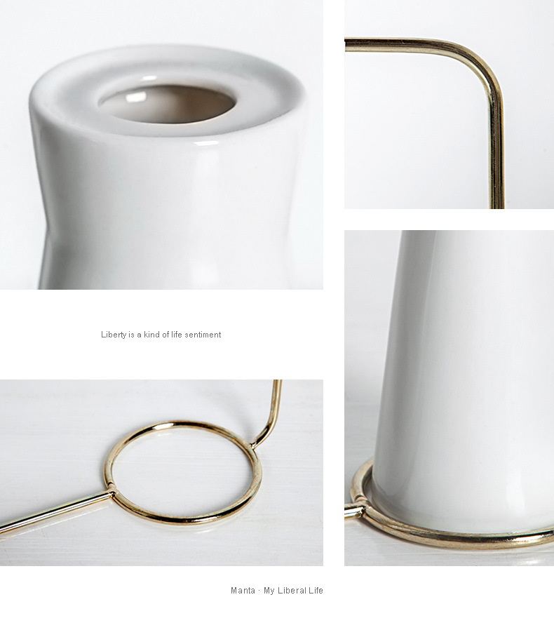 厂家一手简约铁艺相框摆设水培花瓶创意铁架陶瓷水培花插绿植花器 https://m.1688.com/offer/6145详情图8