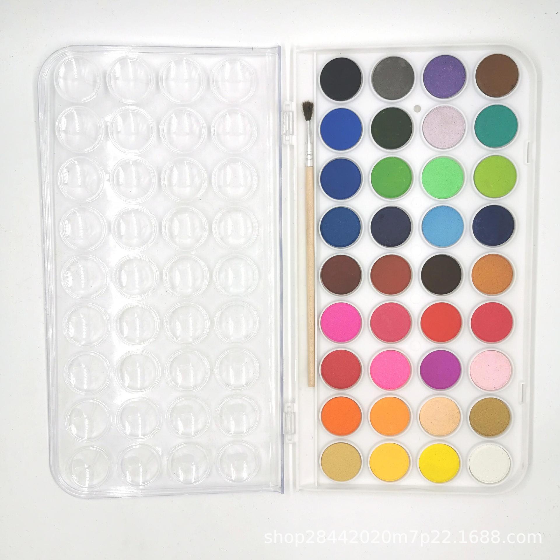 36色固体水彩水粉颜料初学者粉饼美术写生固体水彩套装 厂家直销详情图6