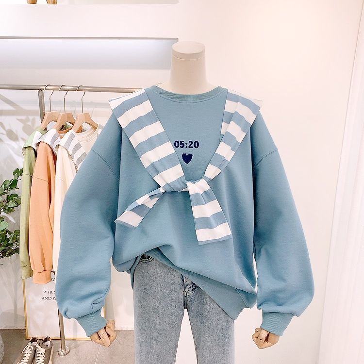 Niño niña niña sudadera otoño 2020 nuevo estilo grande niño manga larga top niño niña algodón suelto