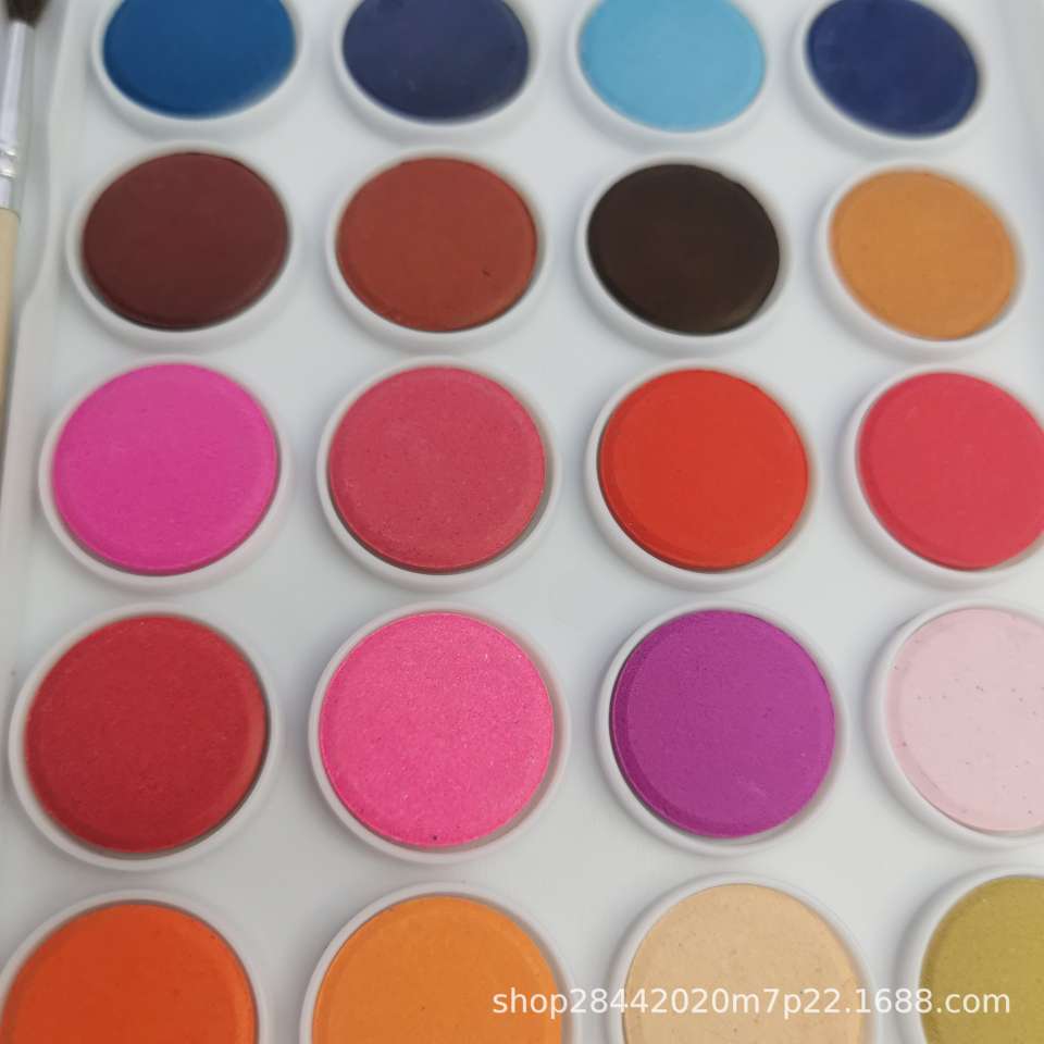 36色固体水彩水粉颜料初学者粉饼美术写生固体水彩套装 厂家直销细节图