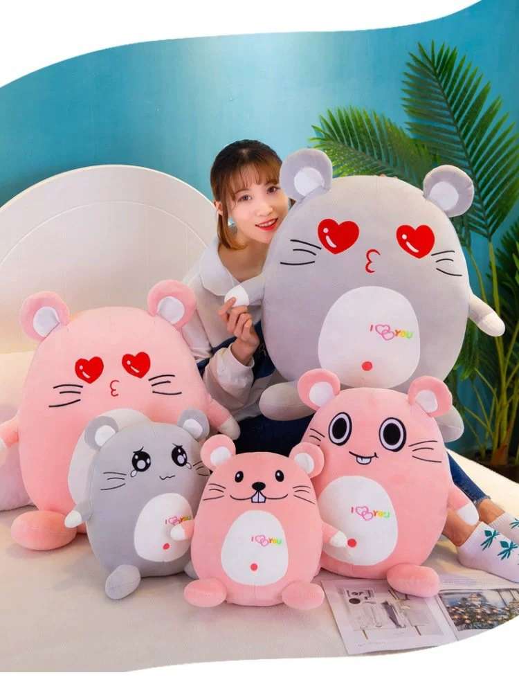 Cute hamster plush toy Throw pillow doll doll doll girl bed sleeping doll birthday gift