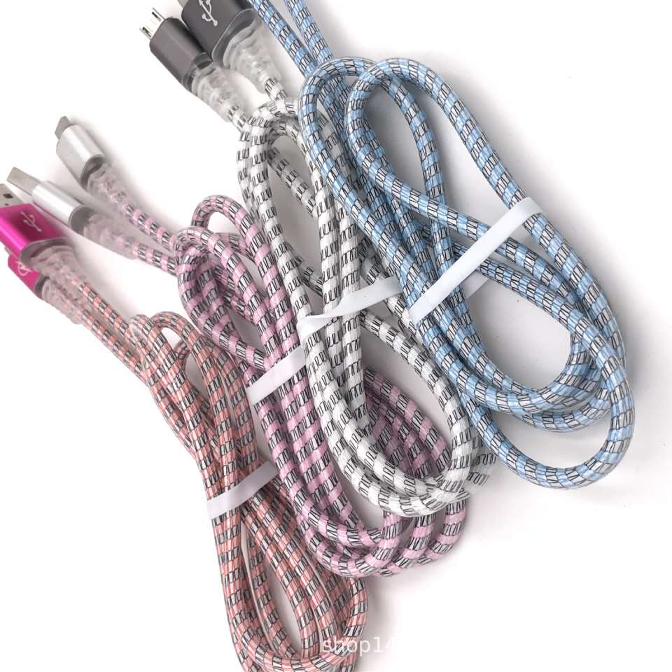 Grid LED luminous Android data cable is suitable for V8 smart universal phone charging cable