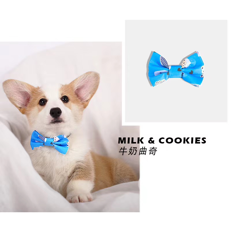 Hand-painted pattern bow tie, imported material is not sticky hair, rich color, each is very beautiful fashion pet bow tie with Japanese buckle behind, you can wear directly, super convenient! undefined