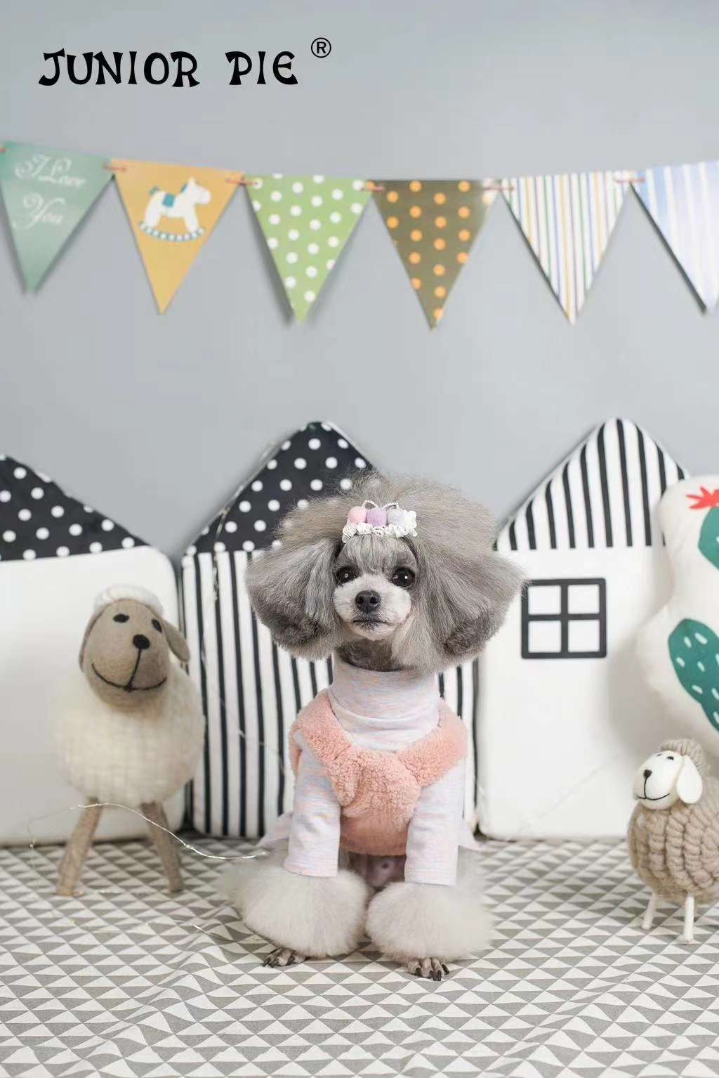 Pocket bottom shirt (skirt) + velvet vest, pet babies wear very good style! undefined