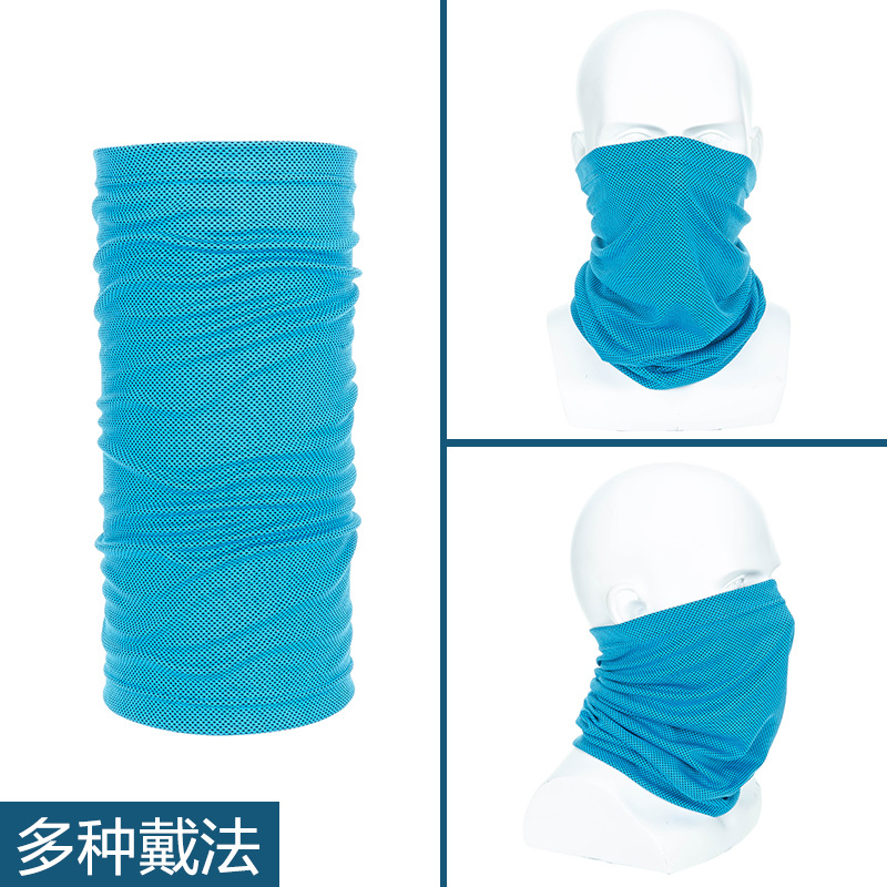 现货新款纯色亚马逊冷感脖套户外骑行运动头巾多功能冰感飞巾产品图