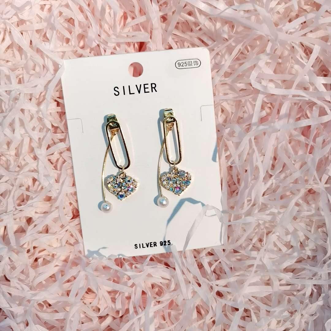 Two love earrings with a high-end sense of female earrings 2020 new fashion delicate temperament sweet 925 silver needles thumbnail