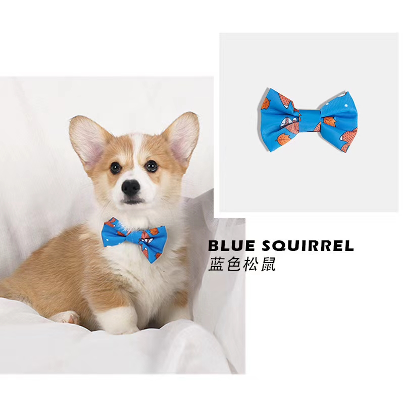 Hand-painted pattern bow tie, imported material is not sticky hair, rich color, each is very beautiful fashion pet bow tie with Japanese buckle behind, you can wear directly, super convenient! undefined