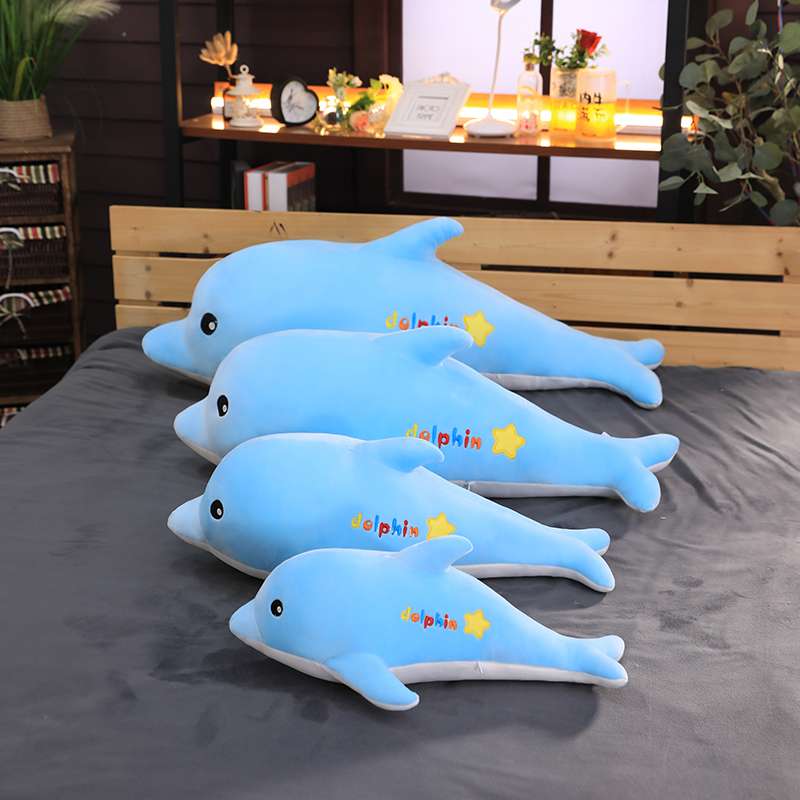Dolphin doll plush toy cute Rag Doll dolphin doll girl bed sleeping long pillow throw pillow gift