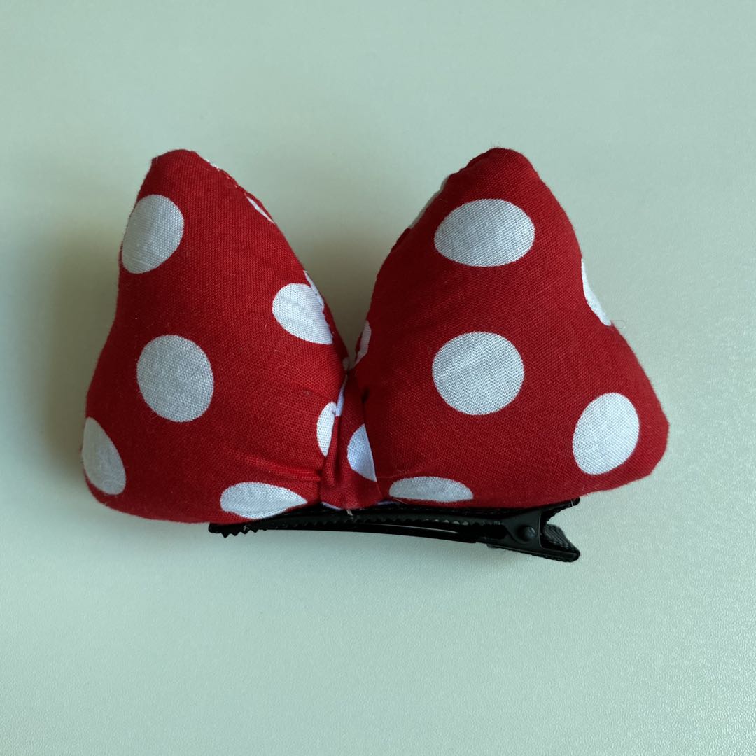 Medium bowknot big red dot press clip, all hand - filled cotton, waist bag, viscose, factory price direct selling thumbnail