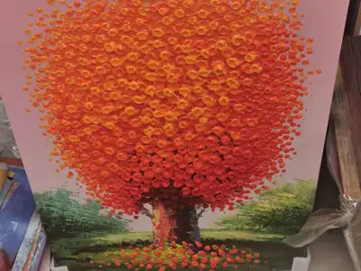 Mangrove Retro Retro Hand-Painted Oil Painting Home Decoration Living Room Hallway Mural Dining Room Hanging Painting