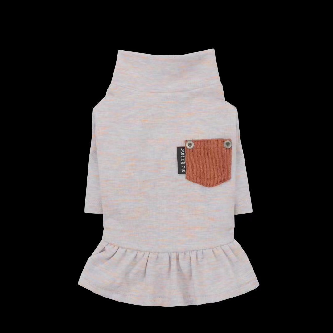 Pocket bottom shirt (skirt) + velvet vest, pet babies wear very good style! undefined