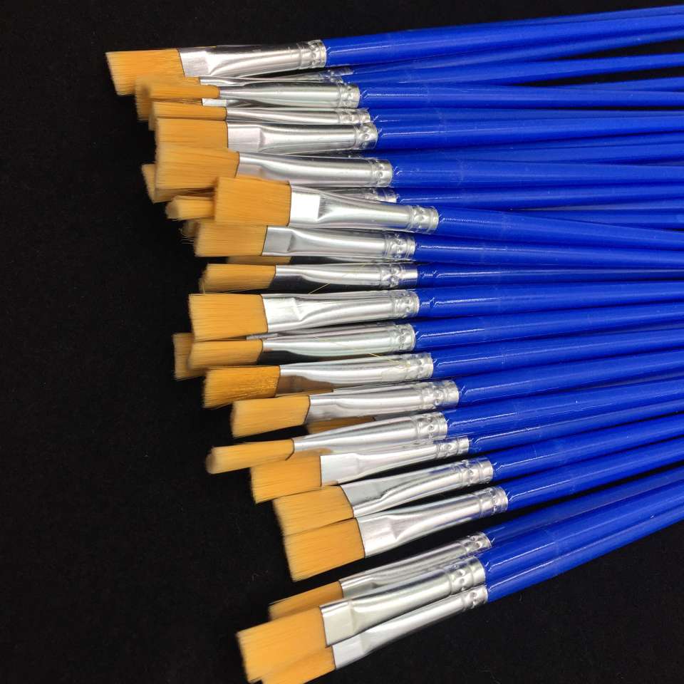 单支起售学生塑料尼龙毛画笔    适用于水彩水粉丙烯油画颜料笔刷详情图2
