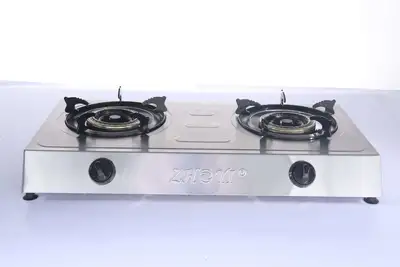 Table Top Steel Top Double Stove Cast Iron Head Steel Cover