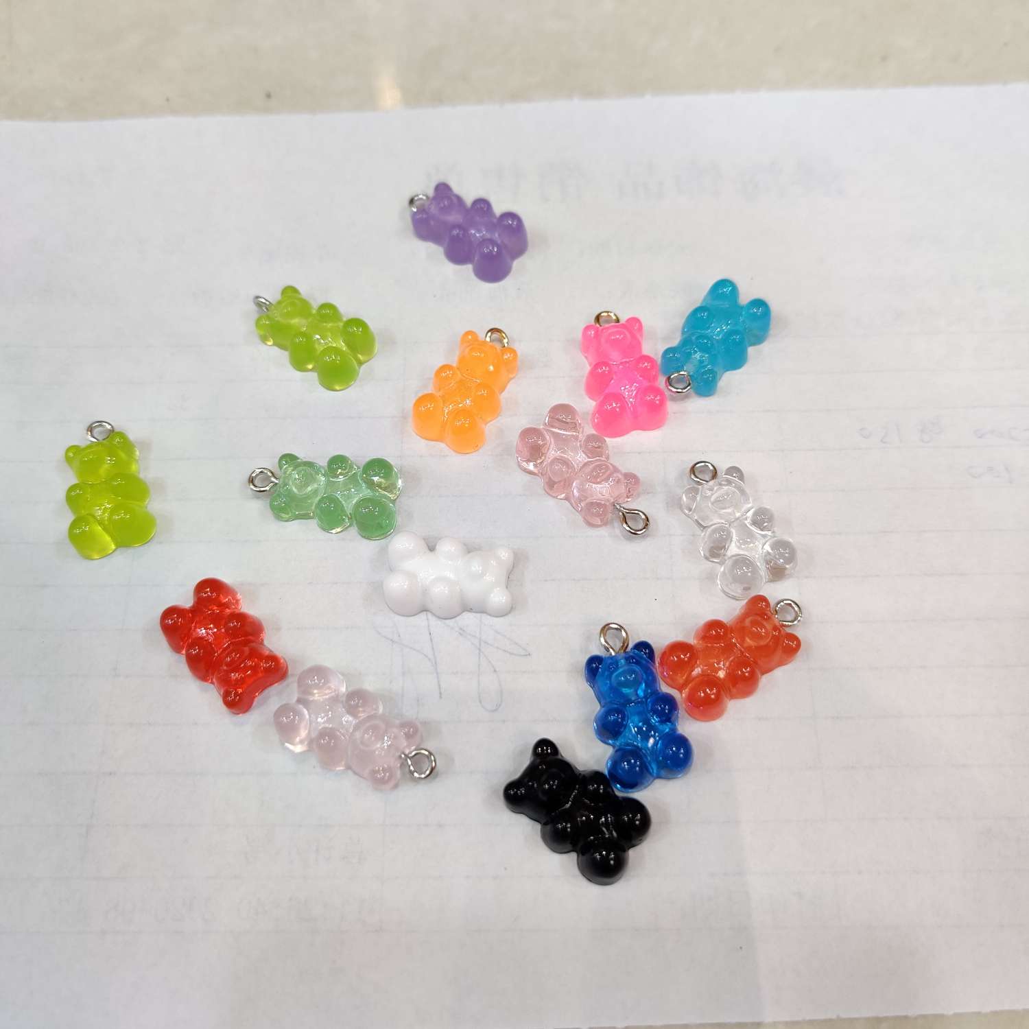 热销彩色透明迷你小熊赵露思同款发夹配件