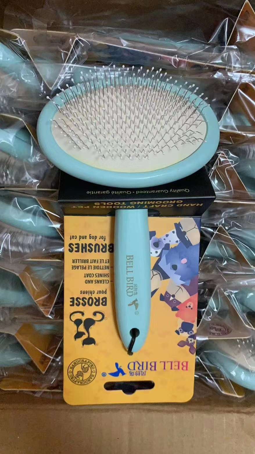 Cat handling special, cat needle comb, fresh Tiffany blue, super soft air cushion, high quality glue beads, imported beech wood handle undefined