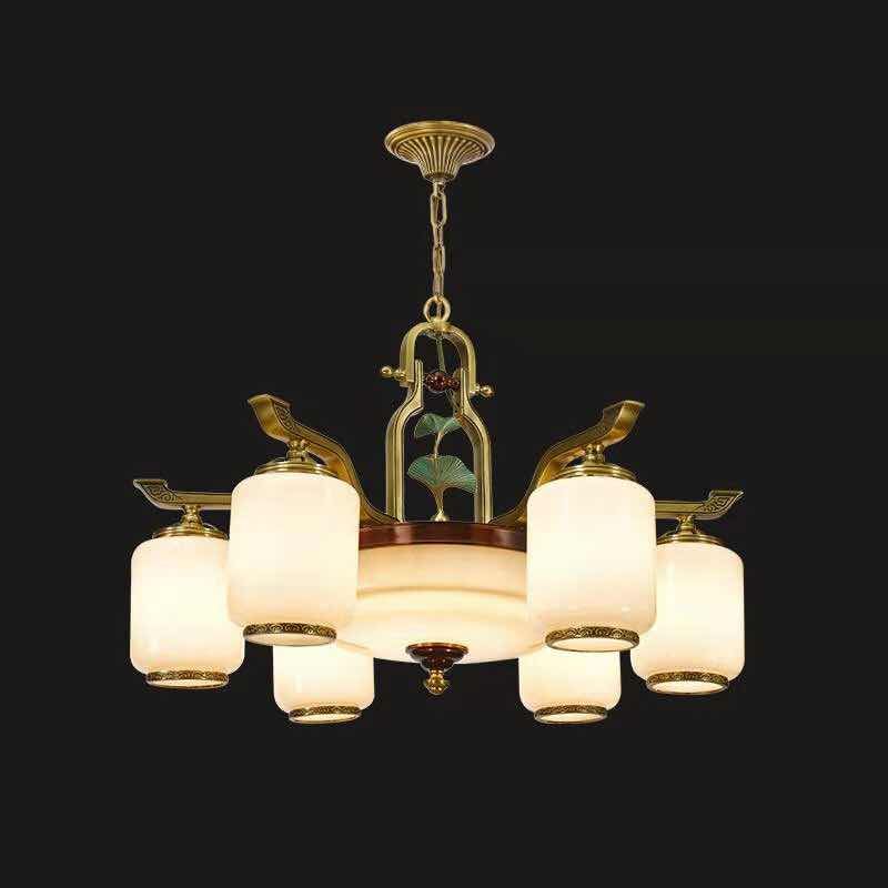 Maranshi all-copper chandelier, new Chinese-style glass cover, 6195-6E27 bulbs