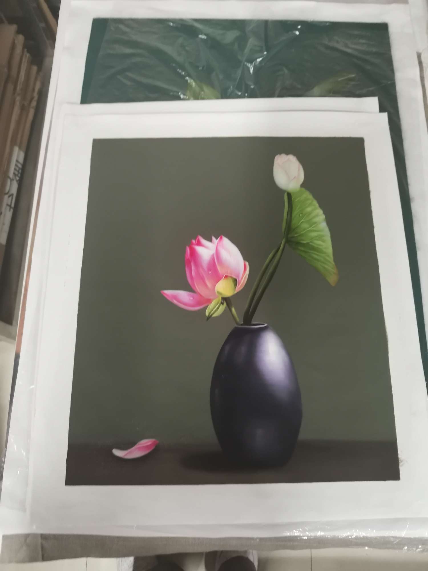 彩度国潮手绘欧式卉玄关餐厅油画竖版挂画客厅过道背景墙