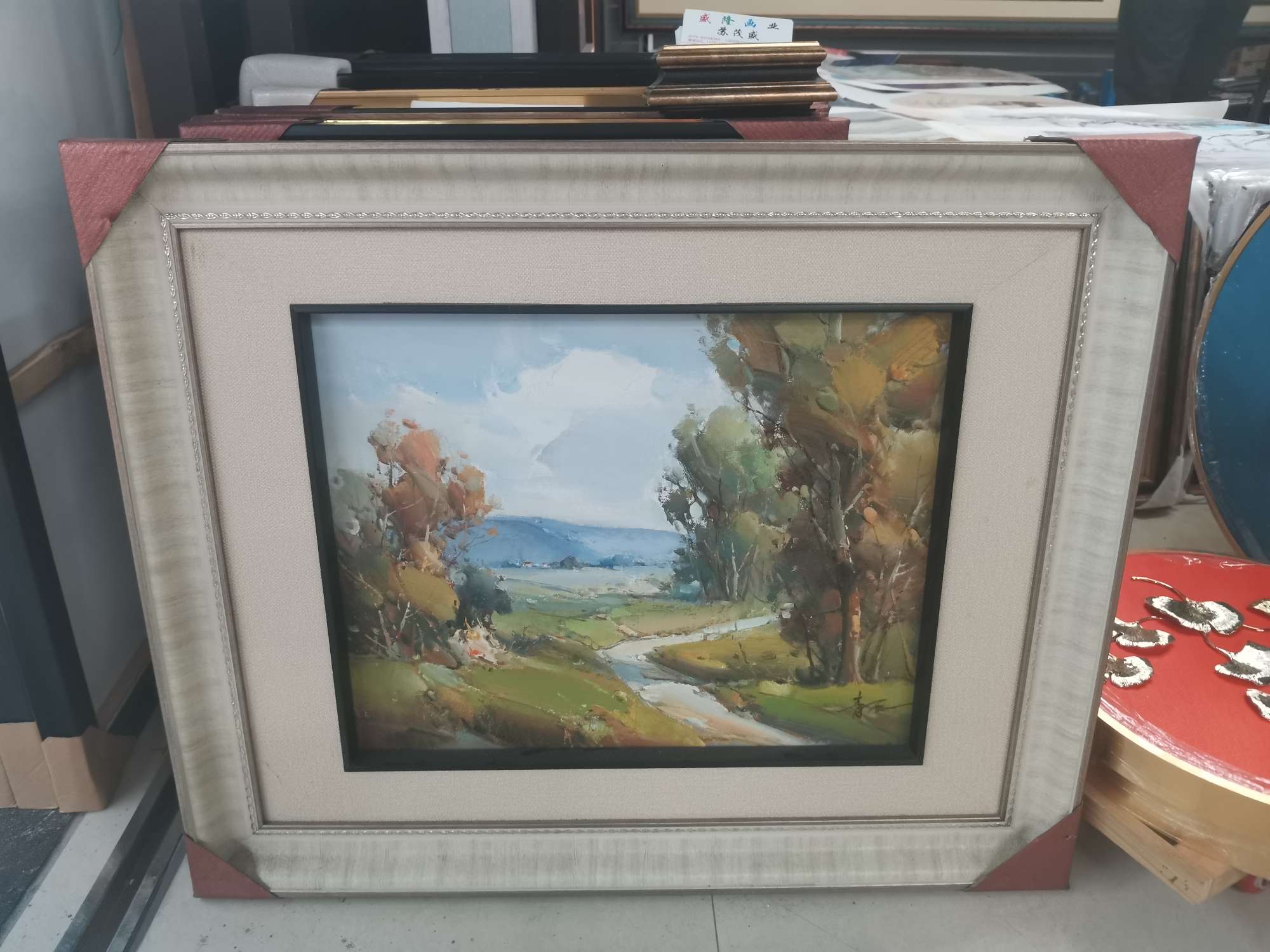 彩度手绘欧 式卉玄关餐厅油画竖版挂画客厅过道背景墙装