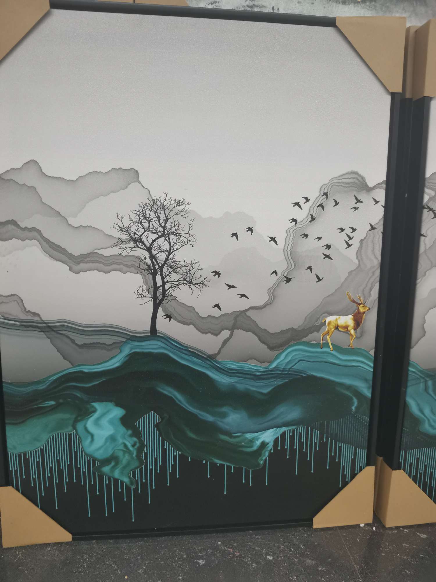 彩度手绘欧式卉玄关餐厅油画竖版画客厅过道背景墙装饰