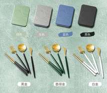 304不锈钢便携可拆餐具筷子勺子套装刀叉子学生成人单人装收纳盒