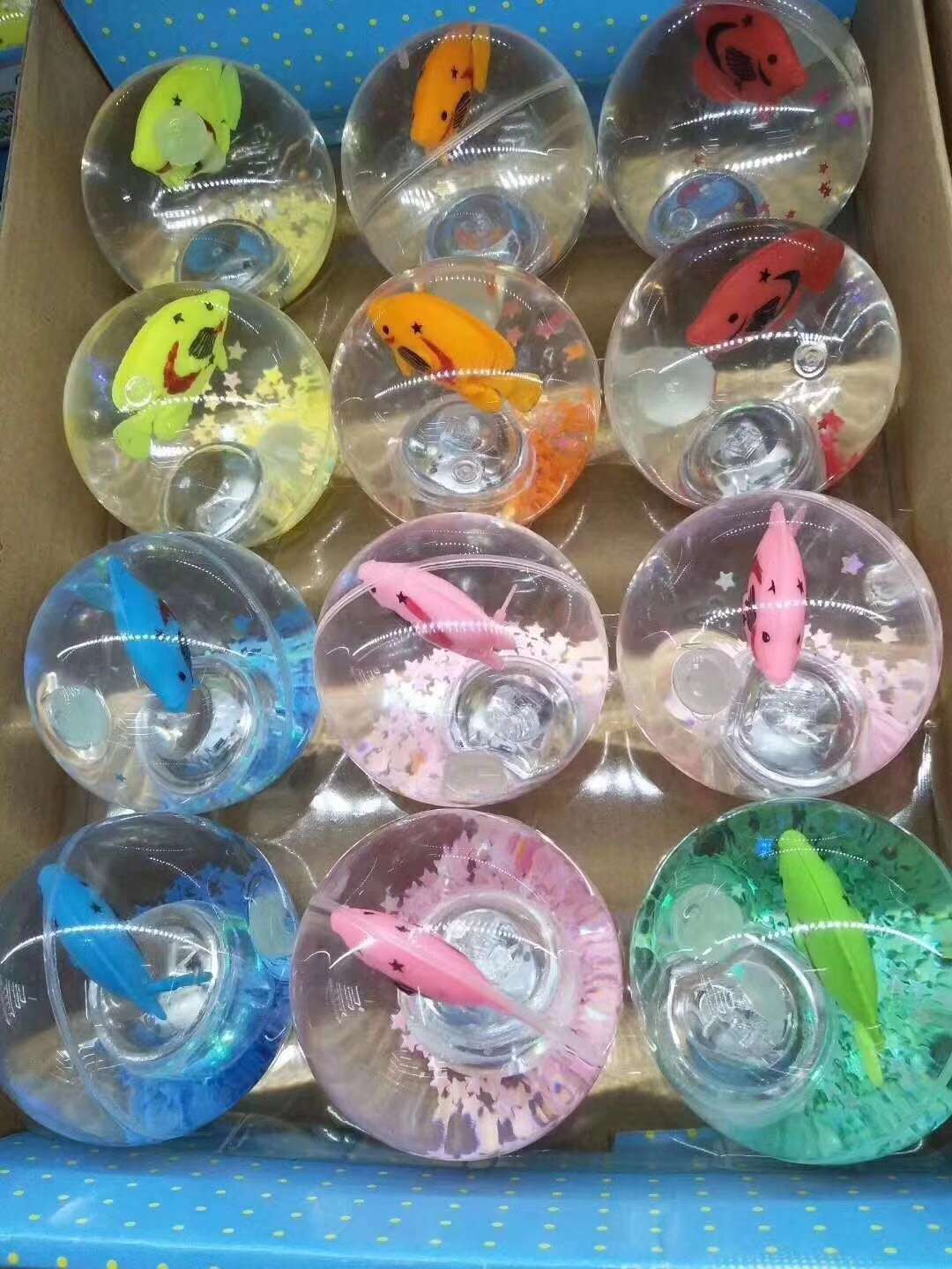 Yiwu Selection manufacturers direct elastic ball crystal ball 6.5 cm plus fish new patterns new patterns can be customized thumbnail