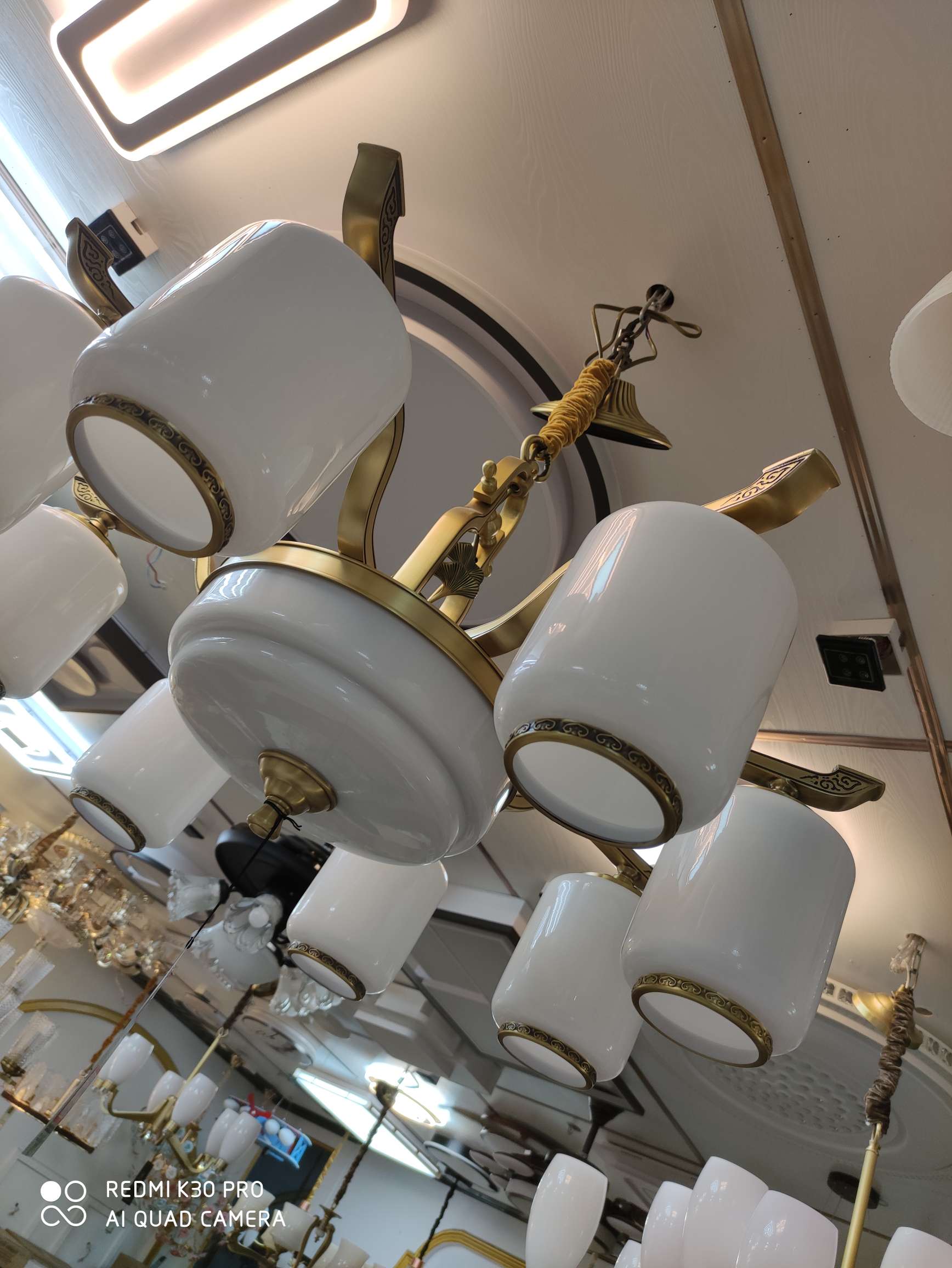 Maranshi all-copper chandelier, new Chinese-style glass cover, 6195-6E27 bulbs Specification image