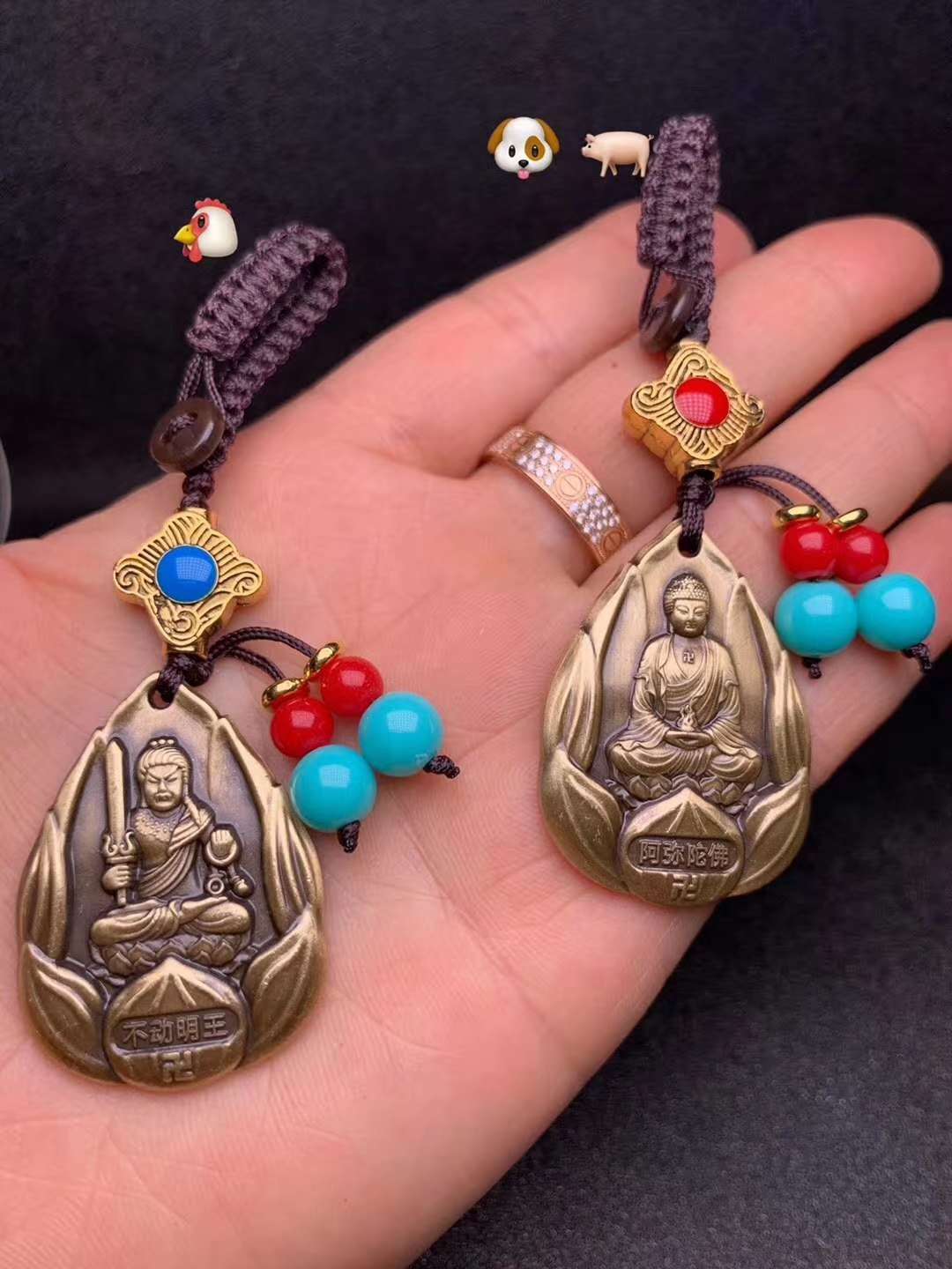 Pure copper keychains featuring the guardians of the twelve Chinese zodiac signs details Picture