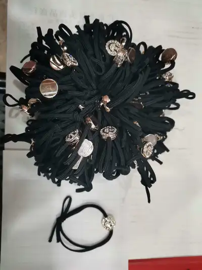 Double Smiley Diamond Scrunchie Large Print Hand Scrunchie Headpiece Hair Accessory