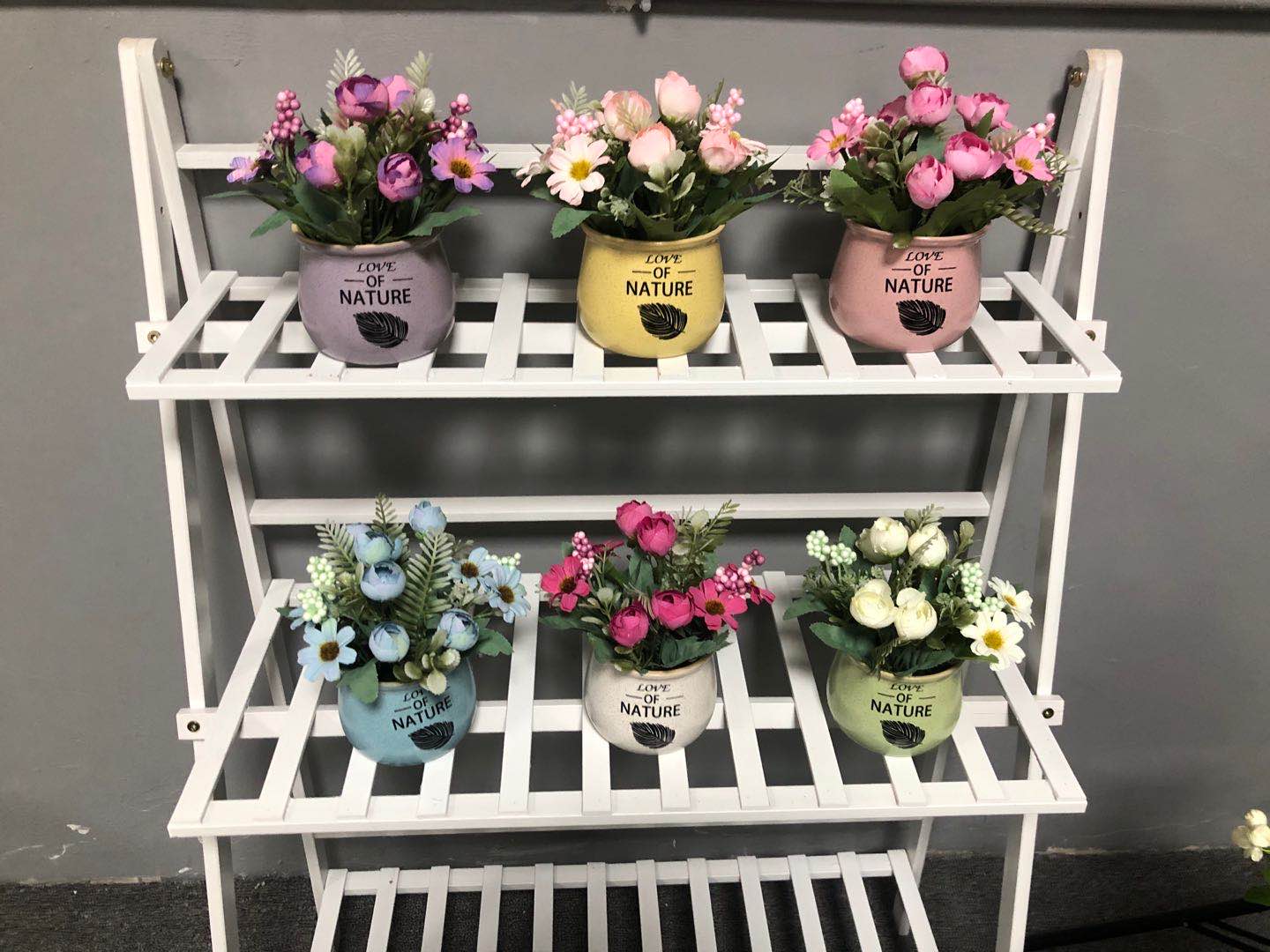 家装家饰客厅办公室展厅餐厅玄关装饰陶瓷花盆摆件假花盆栽仿真花产品图