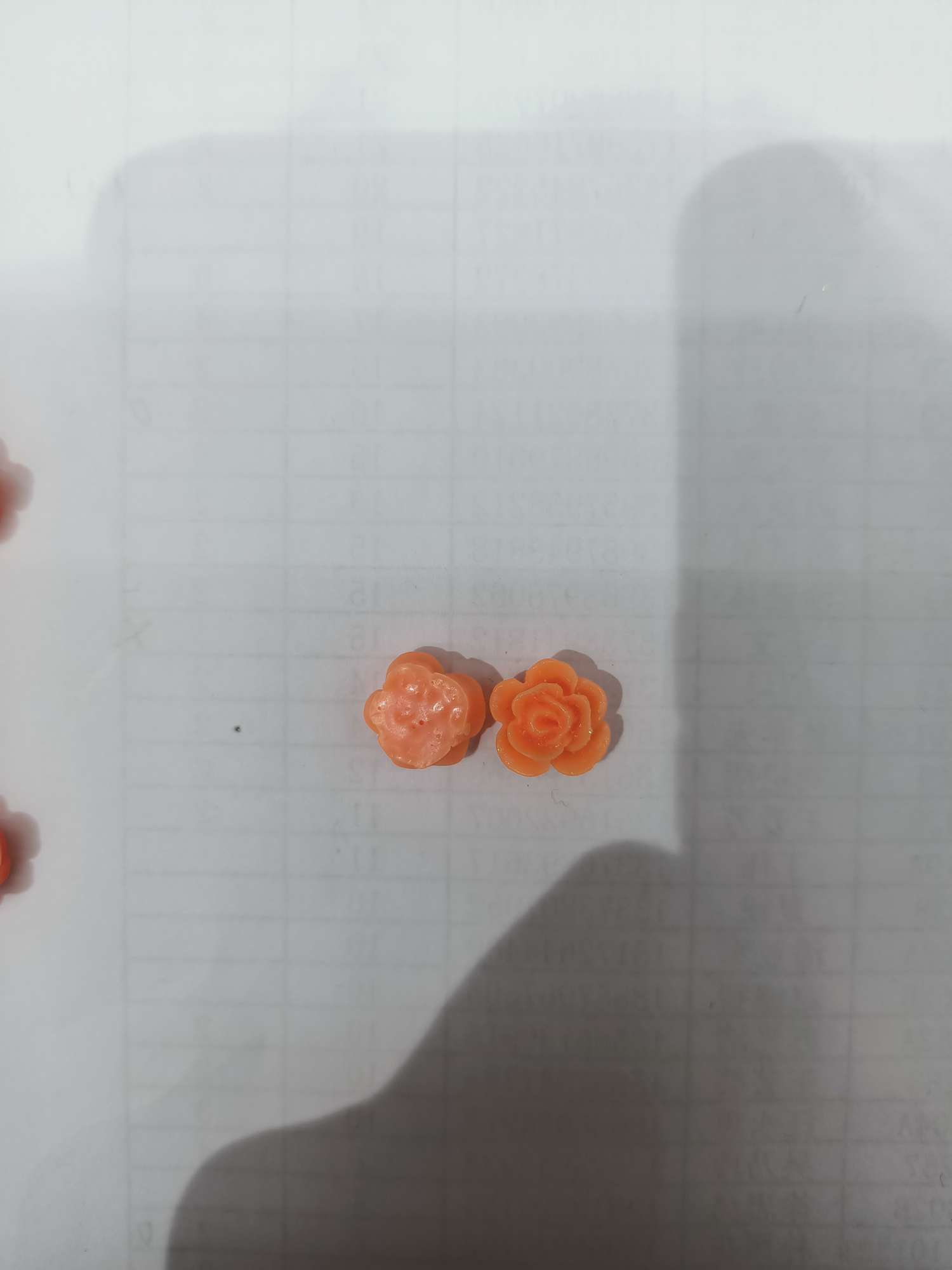 12Mm Resin Rose Orange Specification drawing