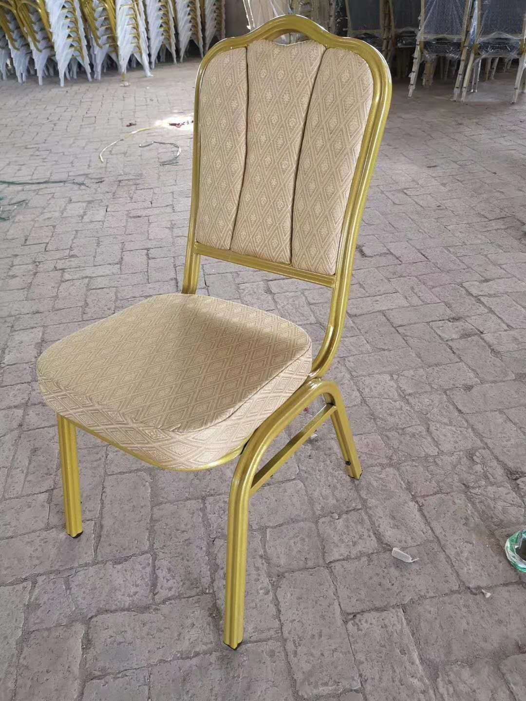 酒店椅高档酒店椅可定制绒布麻布酒店椅金色酒店椅宴会椅餐厅椅子白底实物图