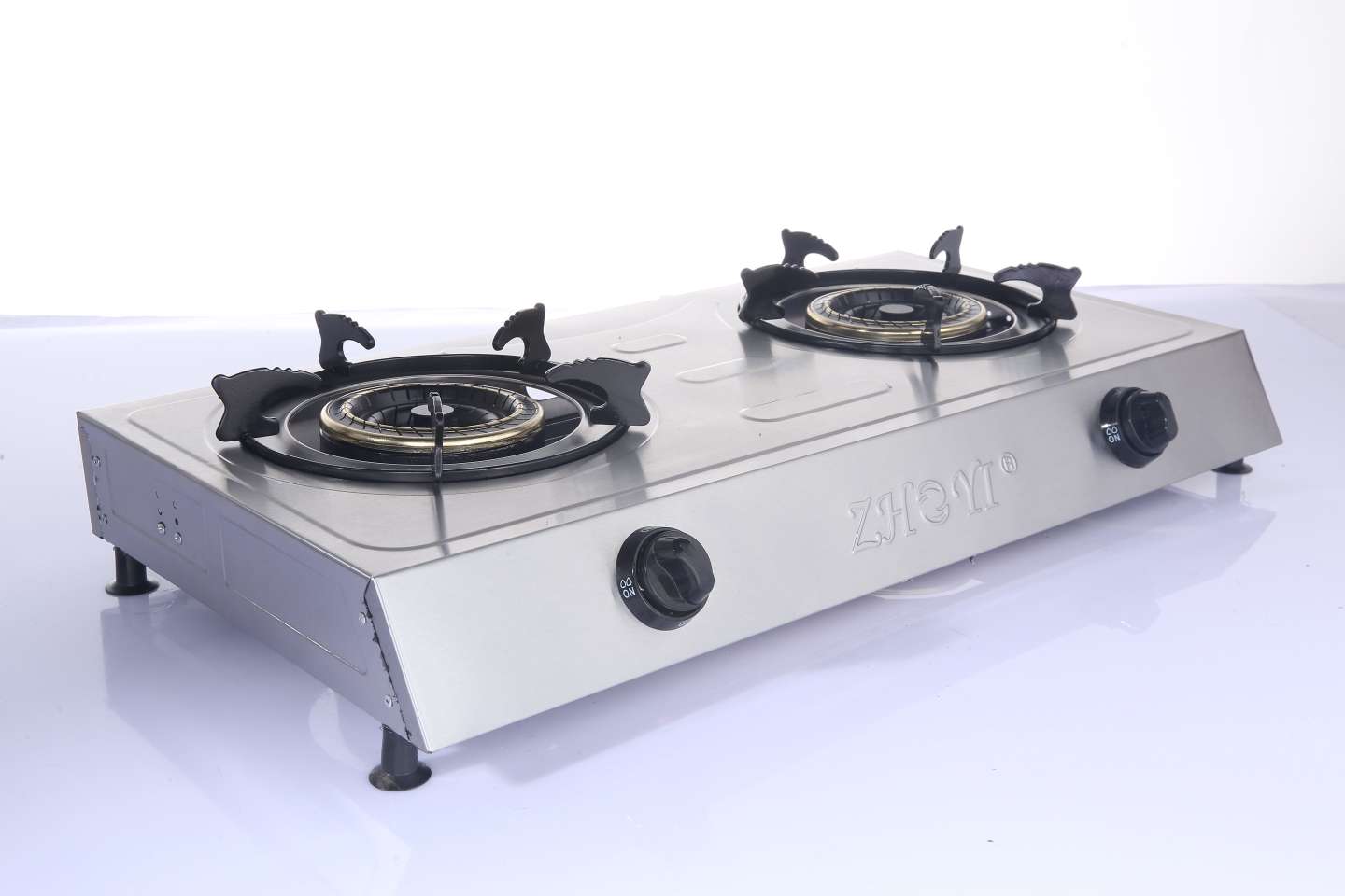Table Top Steel Top Double Stove Cast Iron Head Steel Cover details Picture