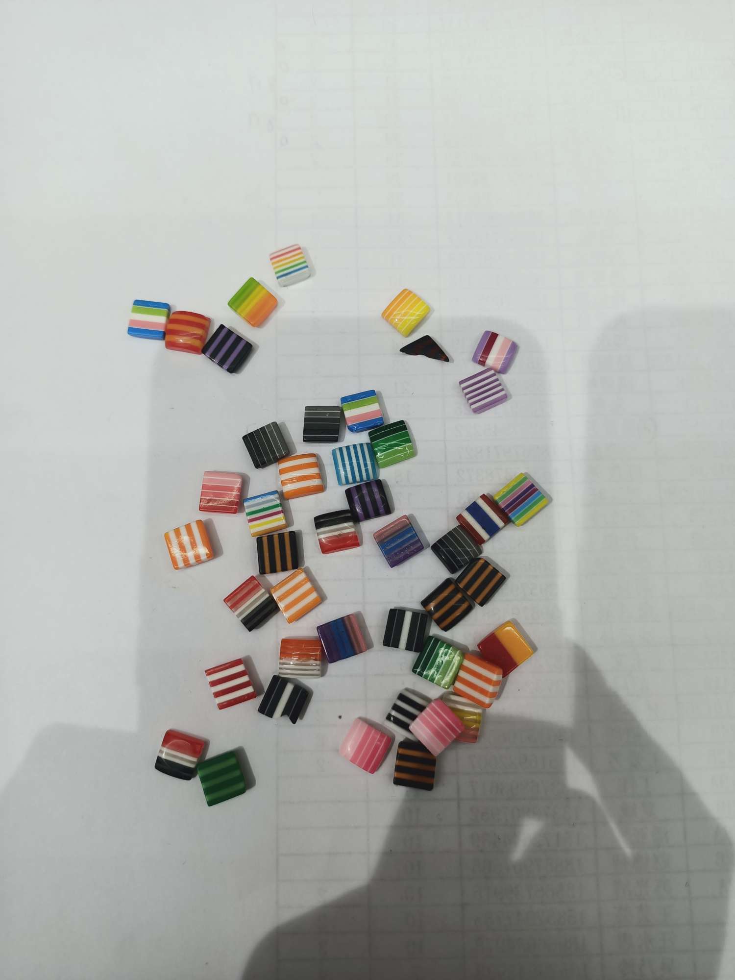8X8 Colored Striped Half Square
