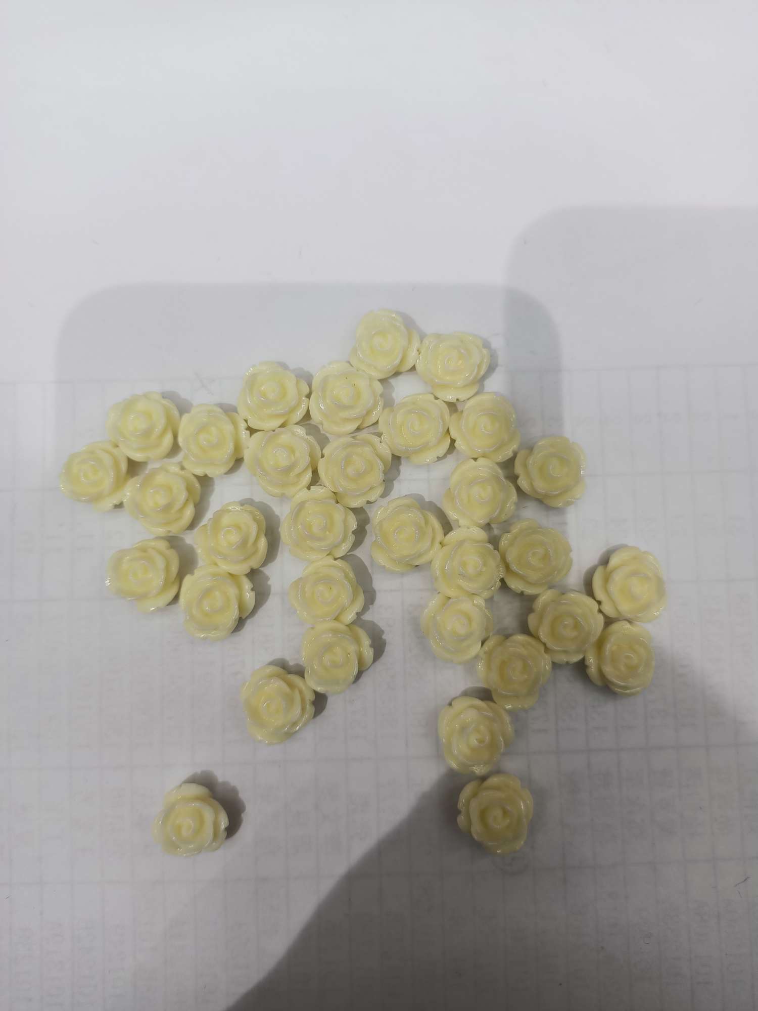 12mm米白玫瑰