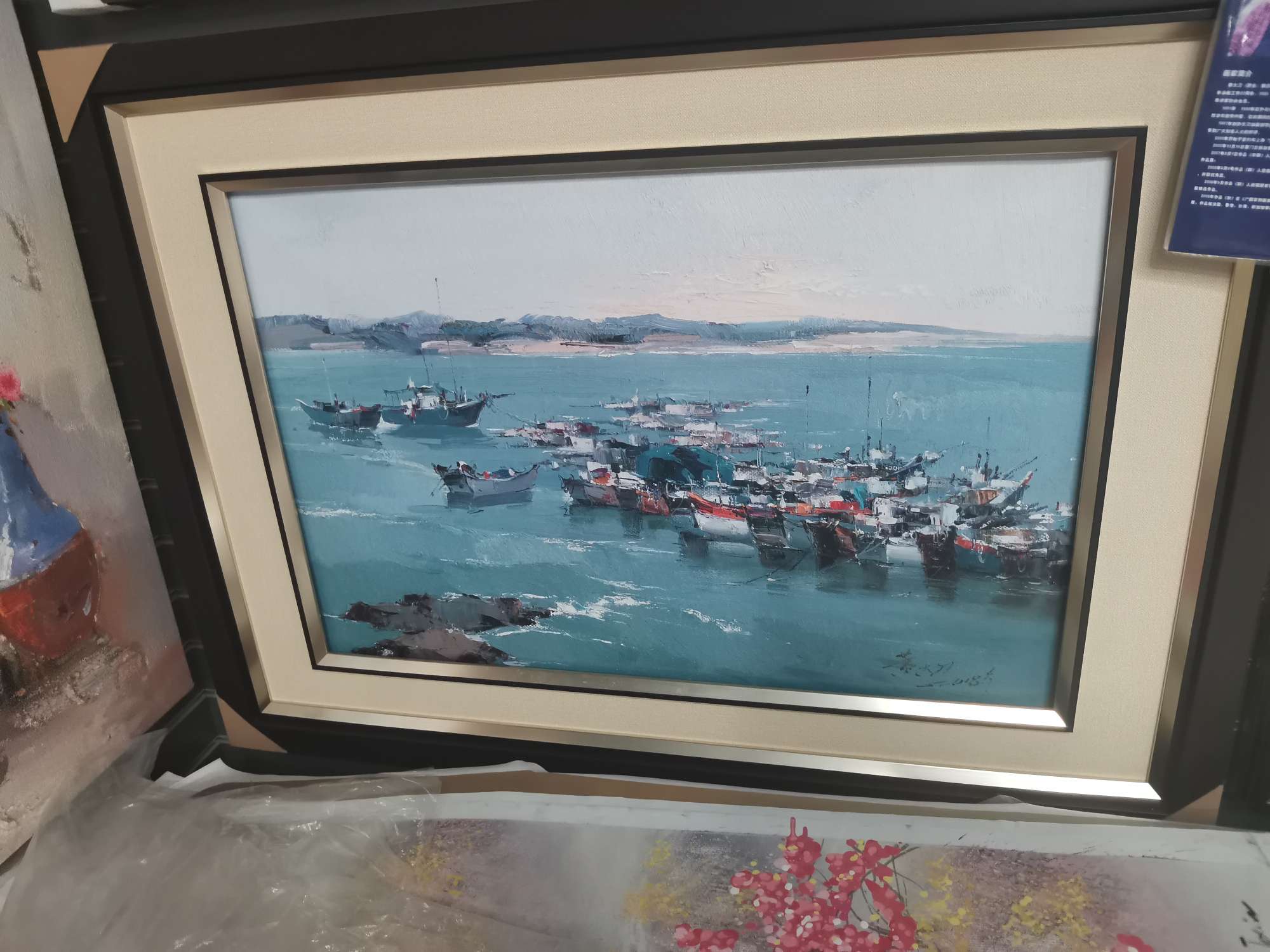 Hand-painted European-style flower entrance dining room oil painting vertical hanging painting, living room corridor background wall decoration