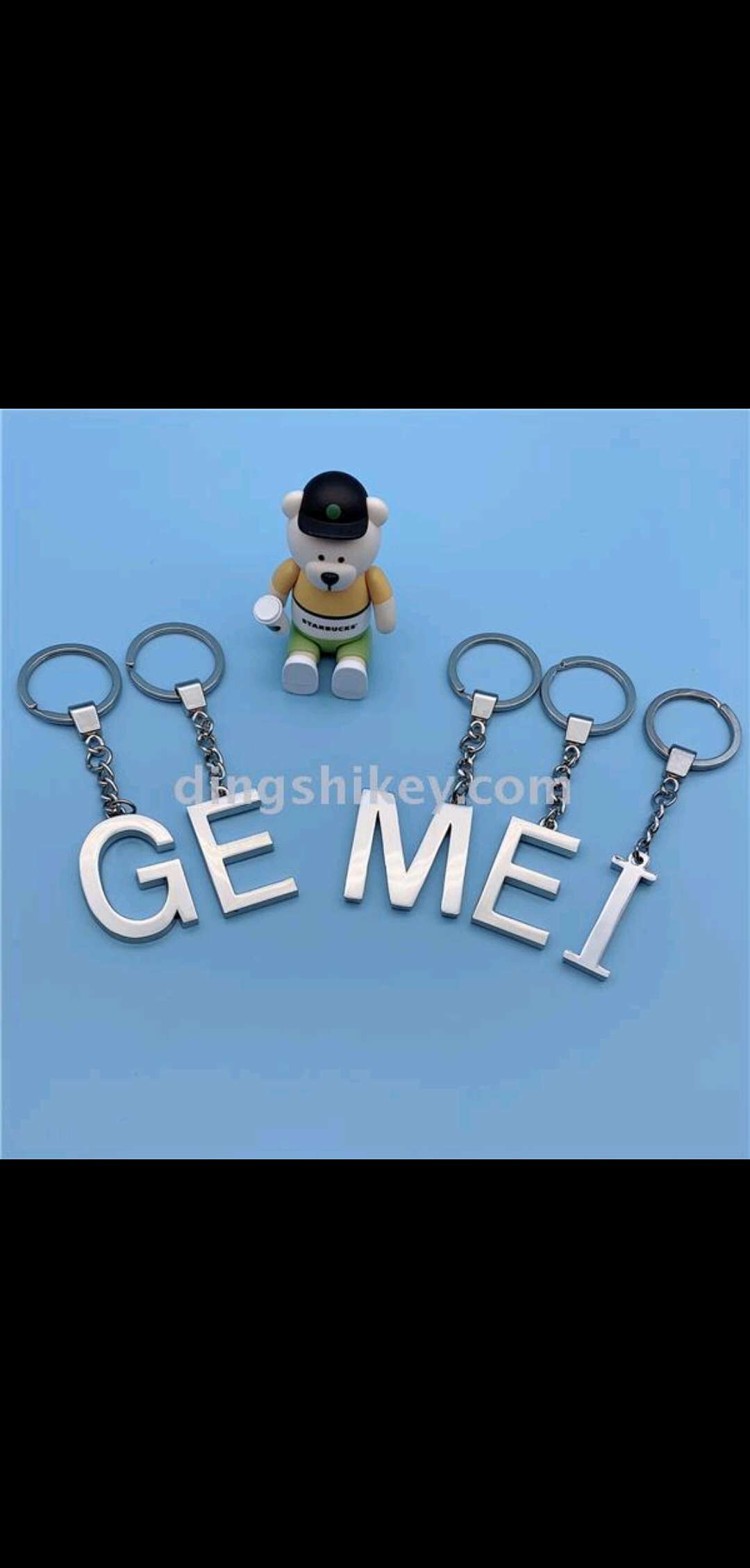 English letter keychain details Picture