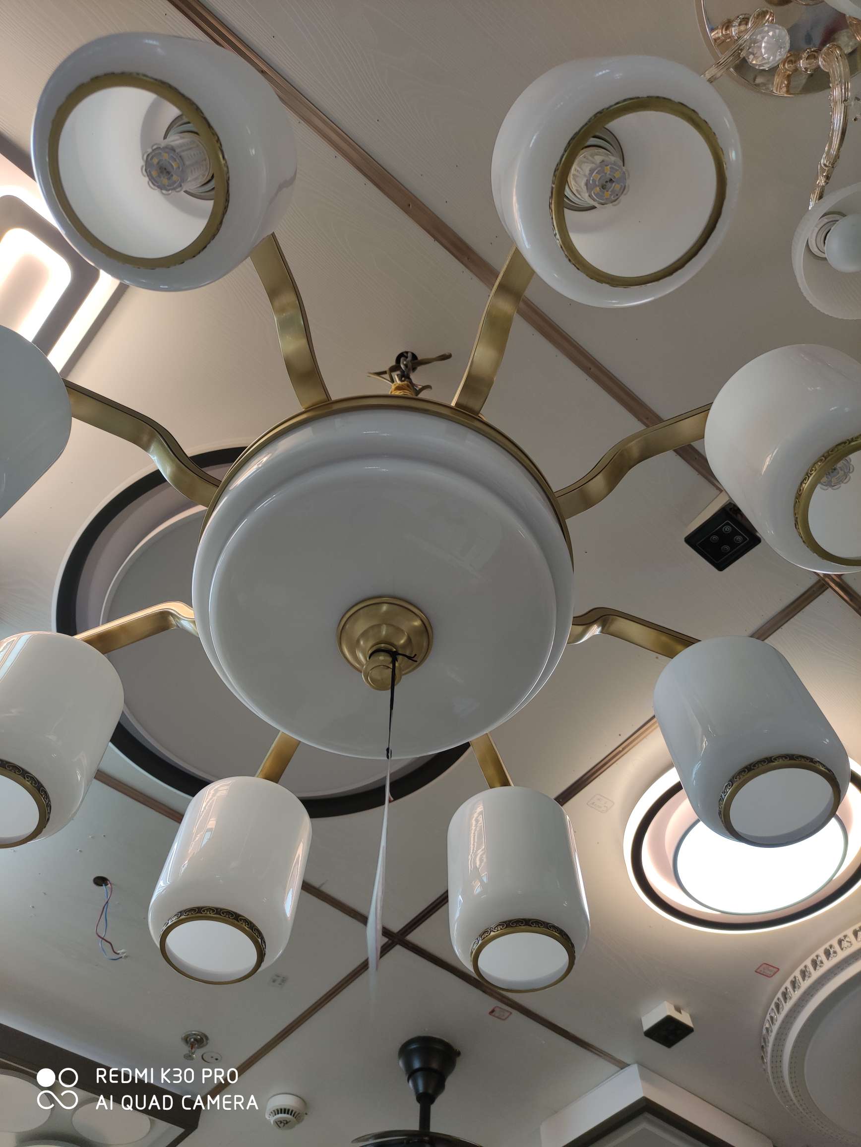 Maranshi all-copper chandelier, new Chinese-style glass cover, 6195-6E27 bulbs Item Picture