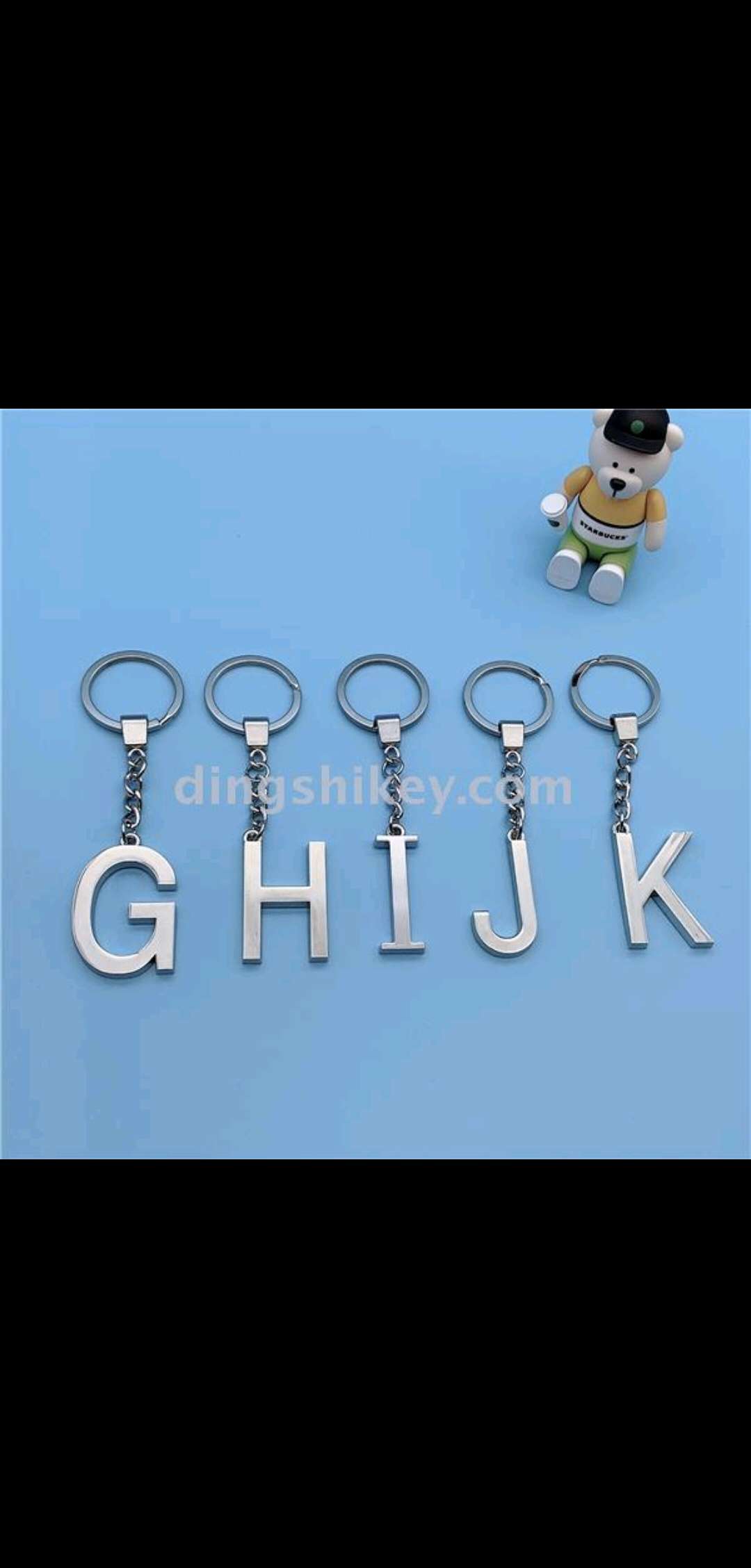 English letter keychain Specification image