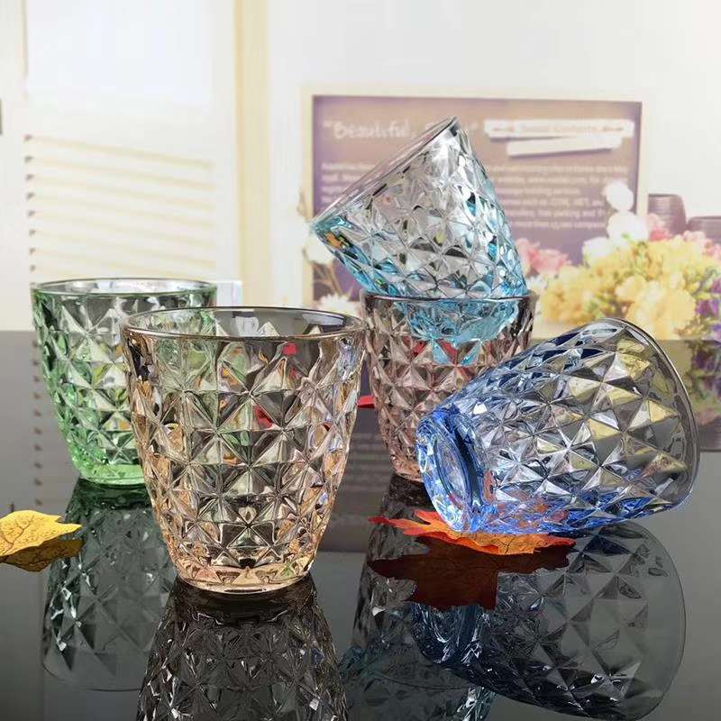 Personalized lead-free glass cups, colored glass cups, milk cups for hotels and guesthouses 7002-2