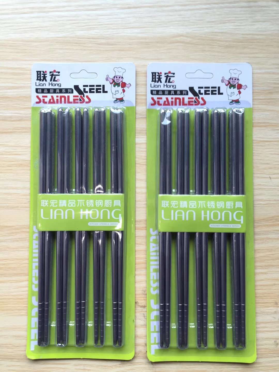 5 pairs of stainless steel chopsticks thumbnail