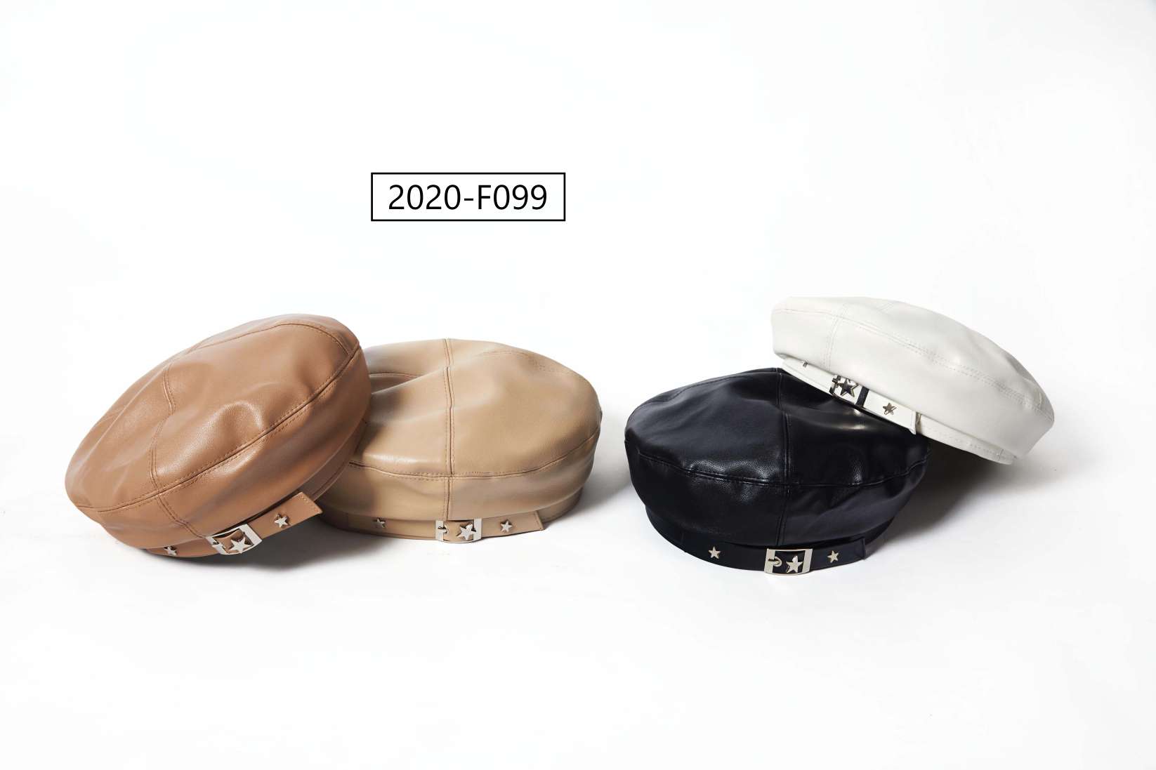 PU beret decorated with stars