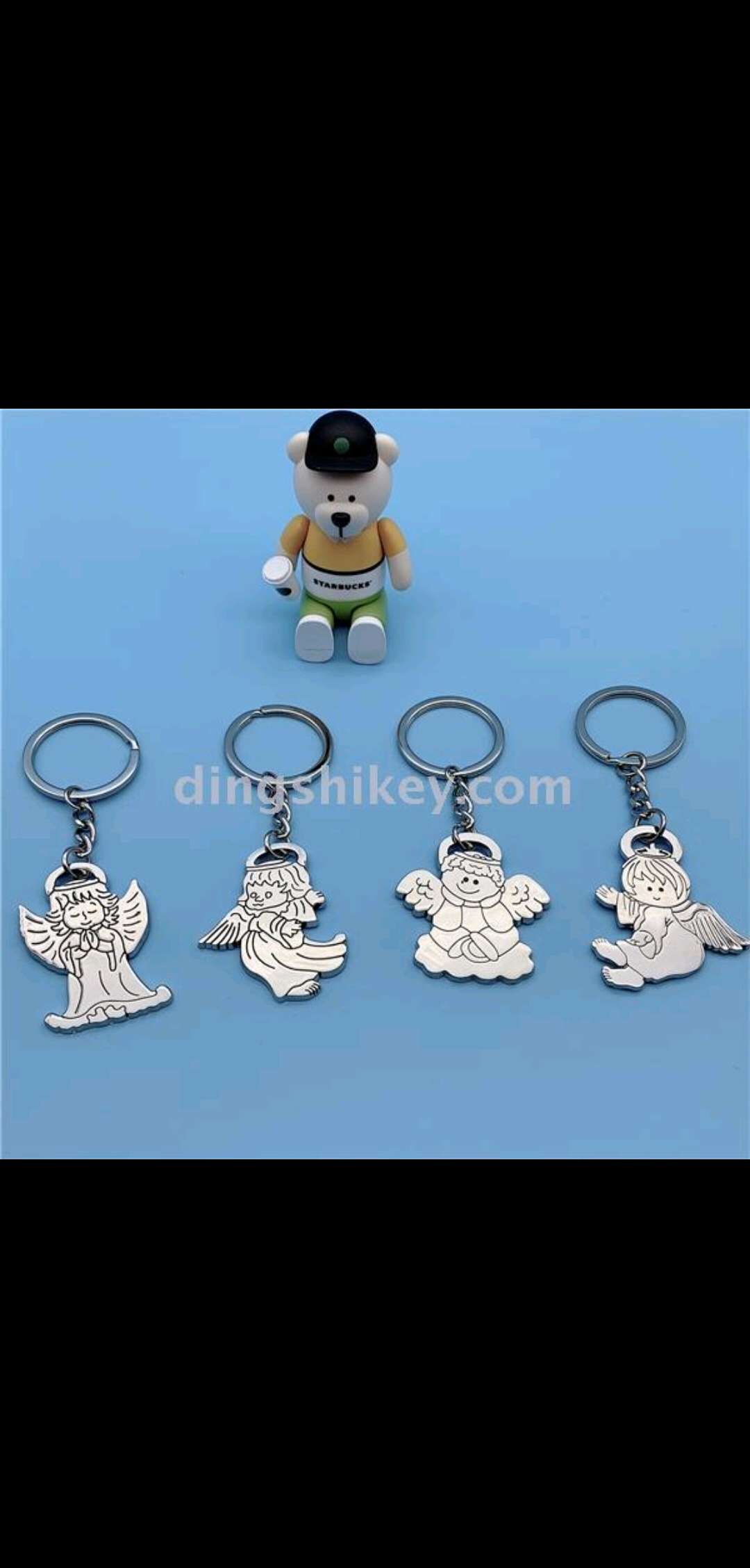 Zinc alloy pendant angel keychain