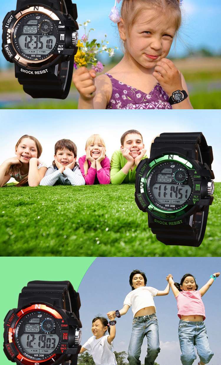 Amazon Black band electroplated box set wristwatches for men and women, casual sports mountaineering watches, student electronic watches Application Scenario