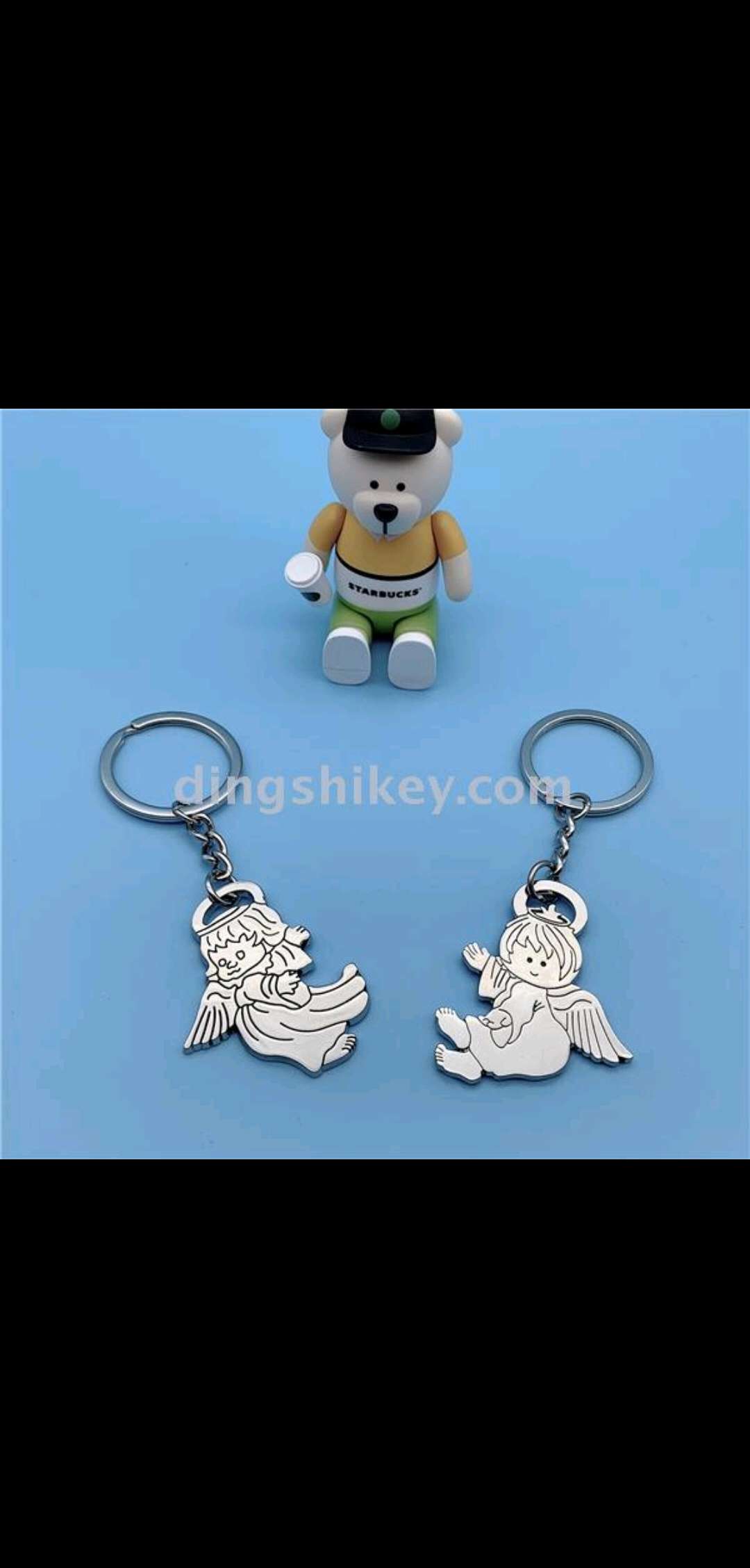 Zinc alloy pendant angel keychain Specification image