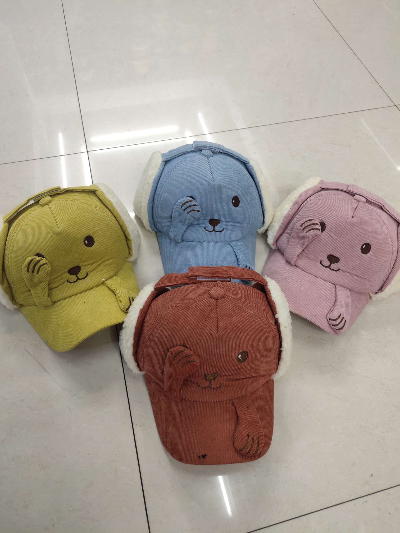 灯芯绒 护耳 小狗雷锋帽 保暖帽