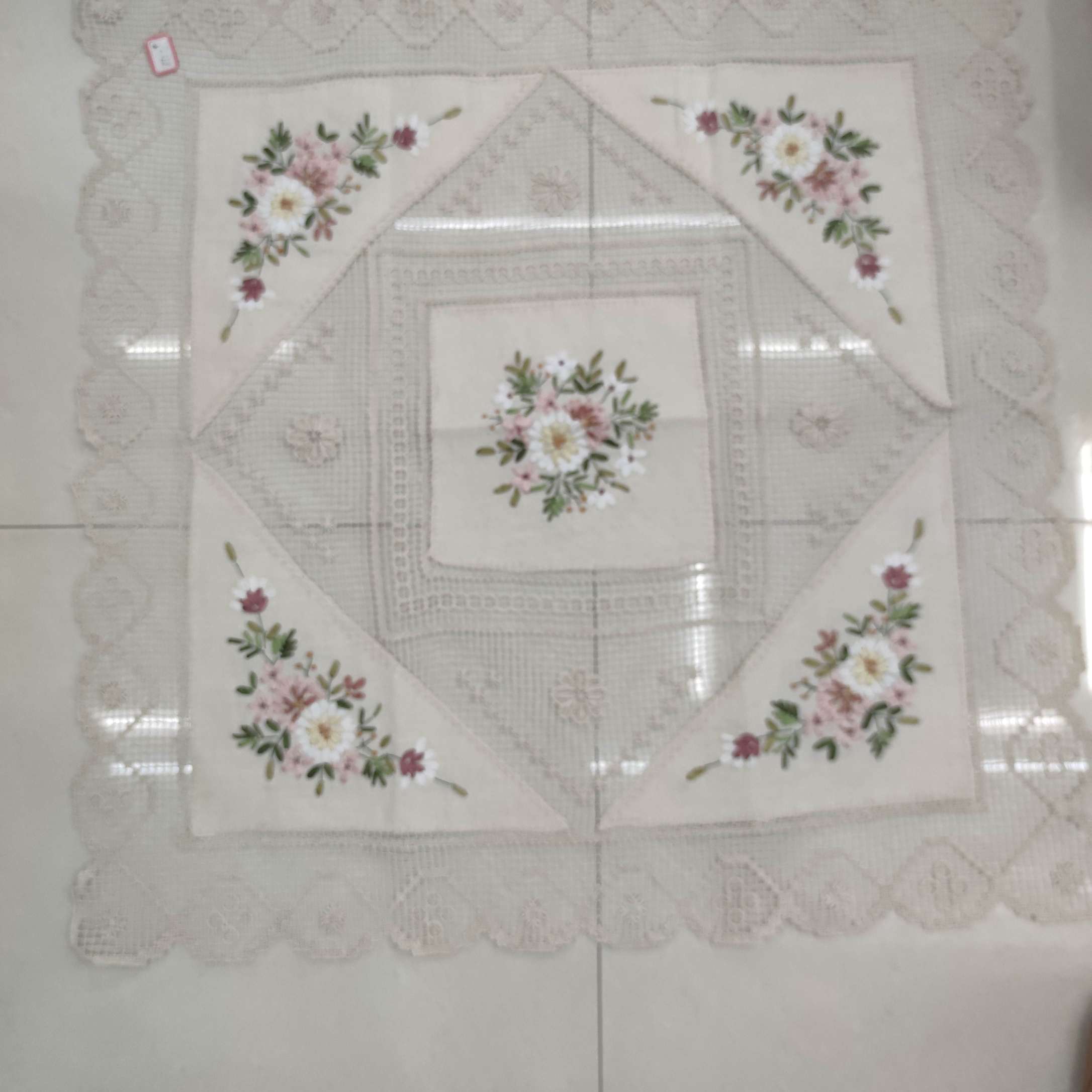 方桌布 桌垫 透明粉白