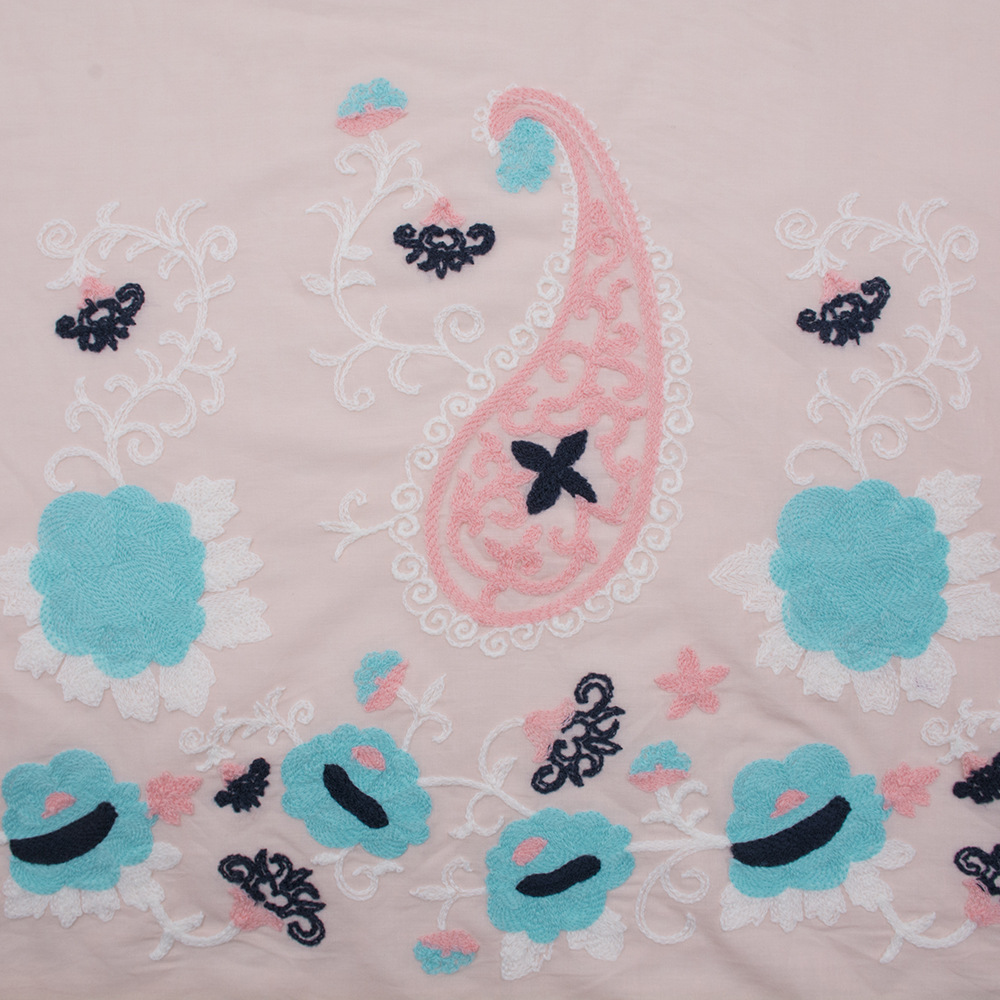 Spring And Summer Cotton Embroidery Cloth Multi-Color Cashew Flower Embroidery Fabric Girl Skirt Fabric Factory Direct Sales details Picture