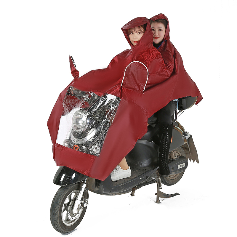 摩托车电动车男女通用特大加大套镜雨披雨衣567图
