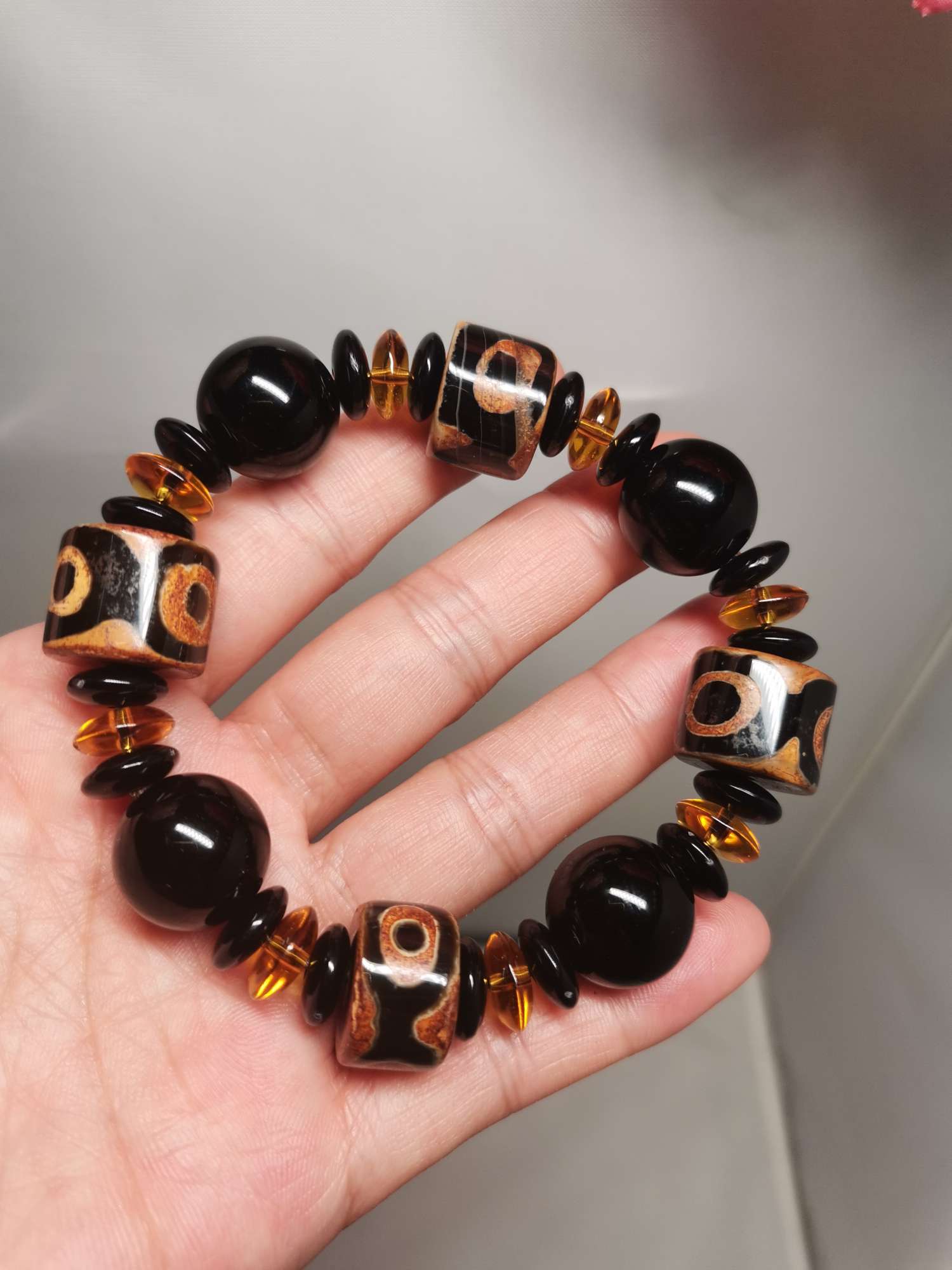 天然玛瑙天珠手链