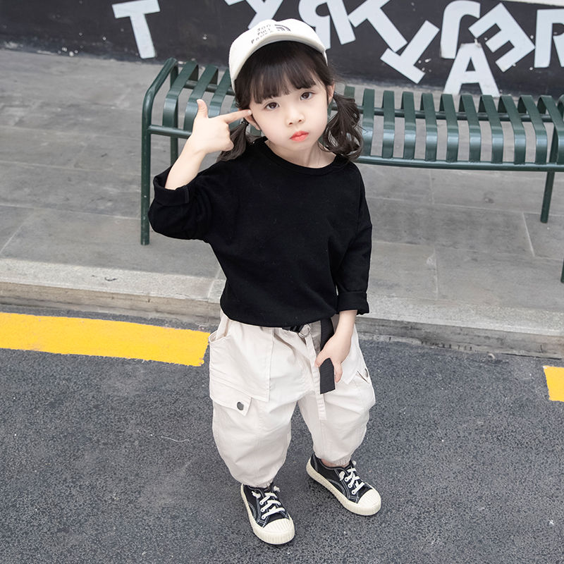 Girls' overalls spring and Autumn spring middle and children's overalls two-piece girls' and children's Korean version 2020 new thumbnail
